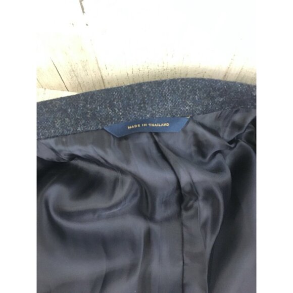 Brooks Brothers Tweed Shetland Cheviot UK Milano Navy Wool 2 Btn Blazer 46R - Picture 12 of 16